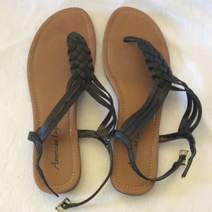 Women’s American Eagle Open Toe Black Sandal Women’s 9.5